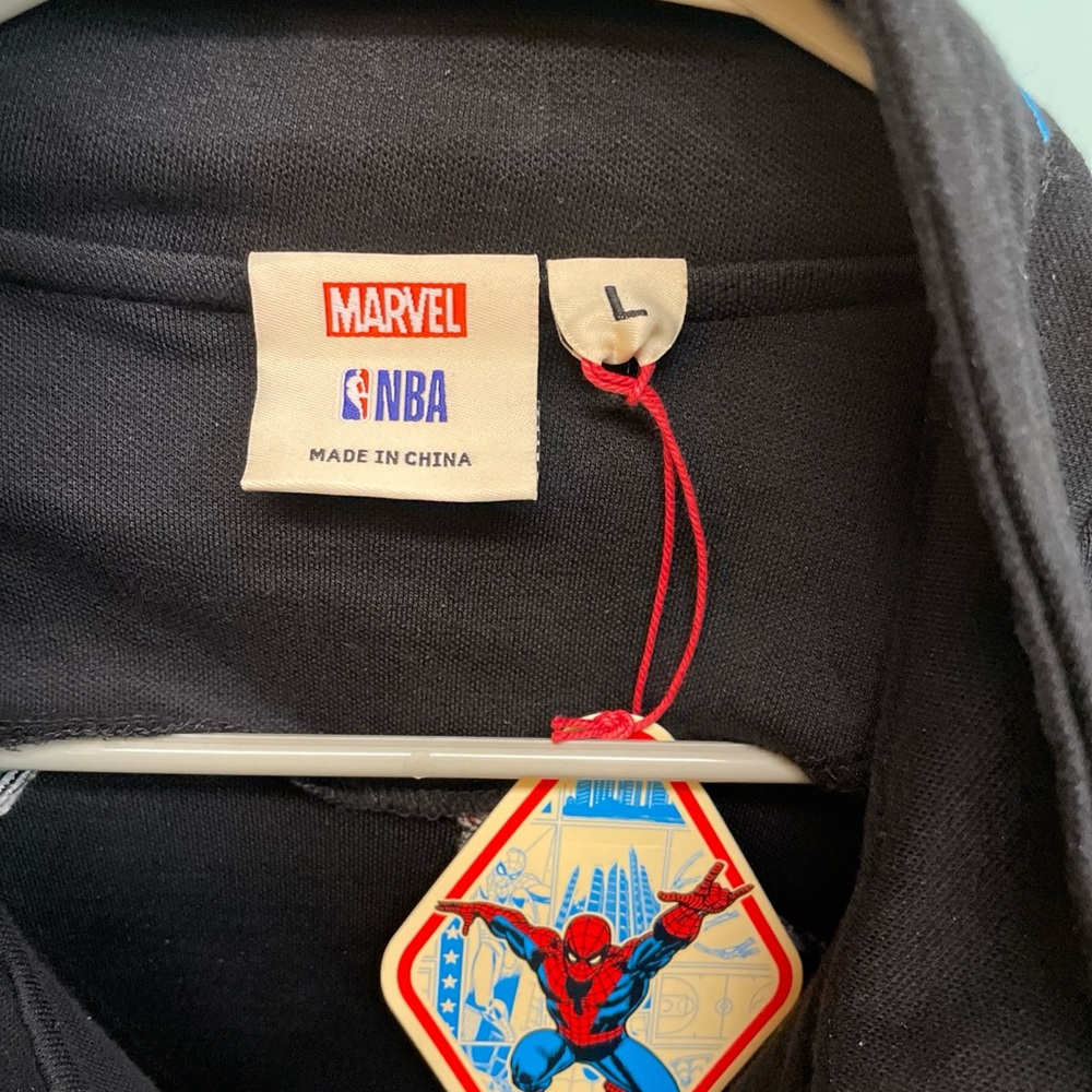 Marvel NBA Black and Cream Track Jacket